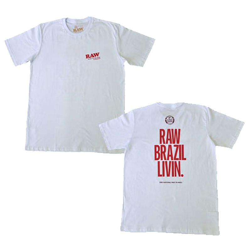 Camiseta Raw Brazil Livin Blanco