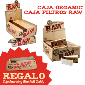 Raw Caja Organico + Raw caja Filtros organico = regalo Caja Roll Caddy