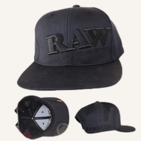 Raw Gorra Black Logo + Poker (Visera Plana)
